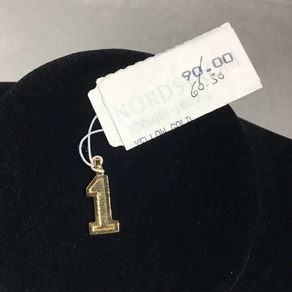 Gold Raised Edge Number Charm (E2) - Picture 1 of 3